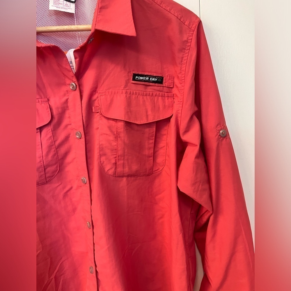 NWT Little Donkey Andy Vented UV Protectant Button Down Shirt- Size Large- Coral - Picture 2 of 16